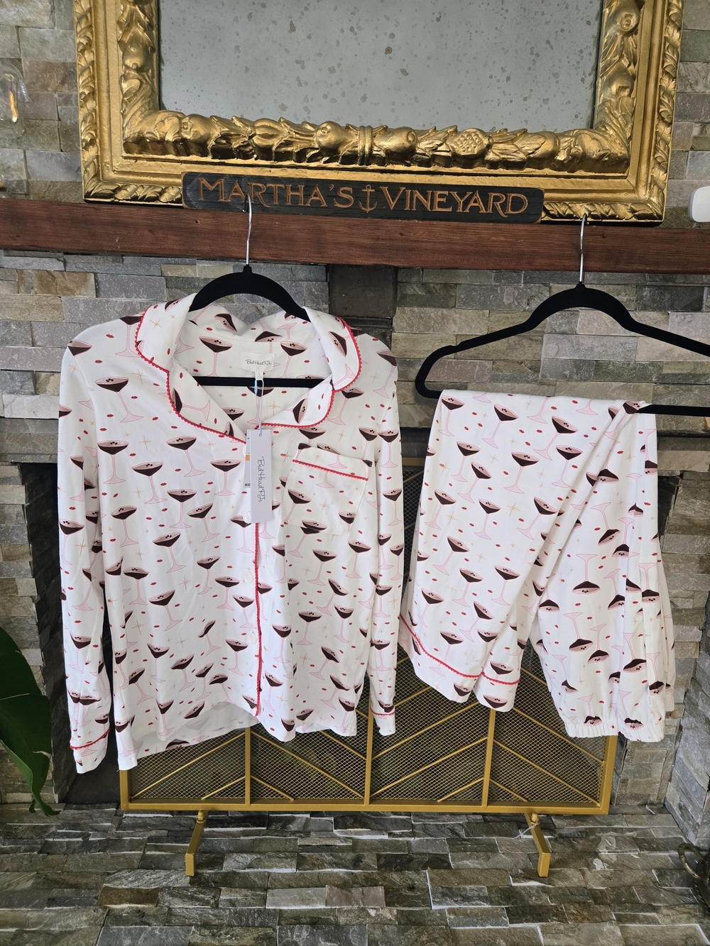 ​NWT Bed Head PJs Martini Print Long Sleeve Pajama Set Small